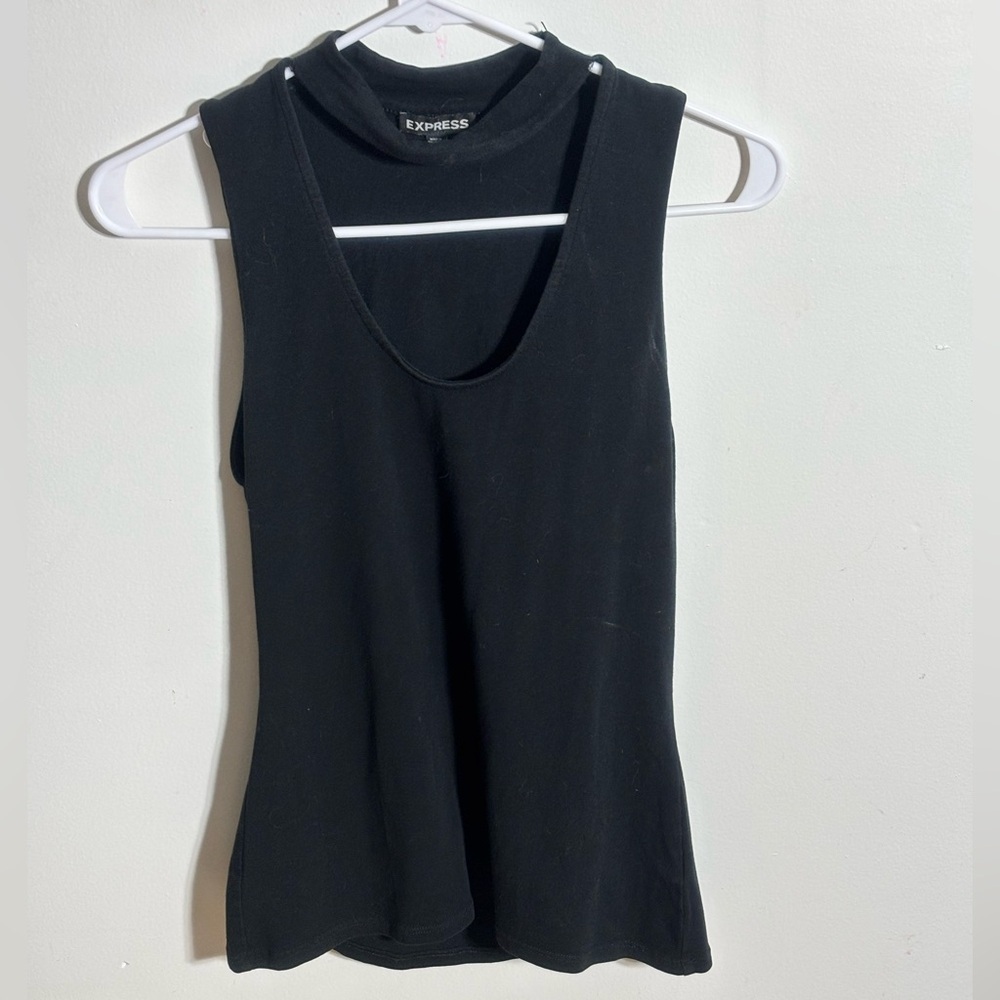 Express Classic Black Collar Tank Top